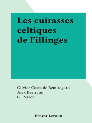 cover image of Les cuirasses celtiques de Fillinges